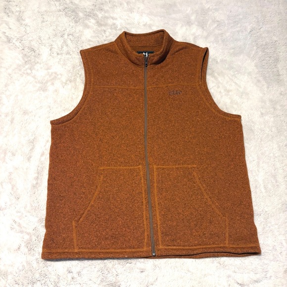 Stio Other - Stio Wilcox Fleece Vest Men XXL Burnt Orange Heather Full Zip Hike Gorpcore